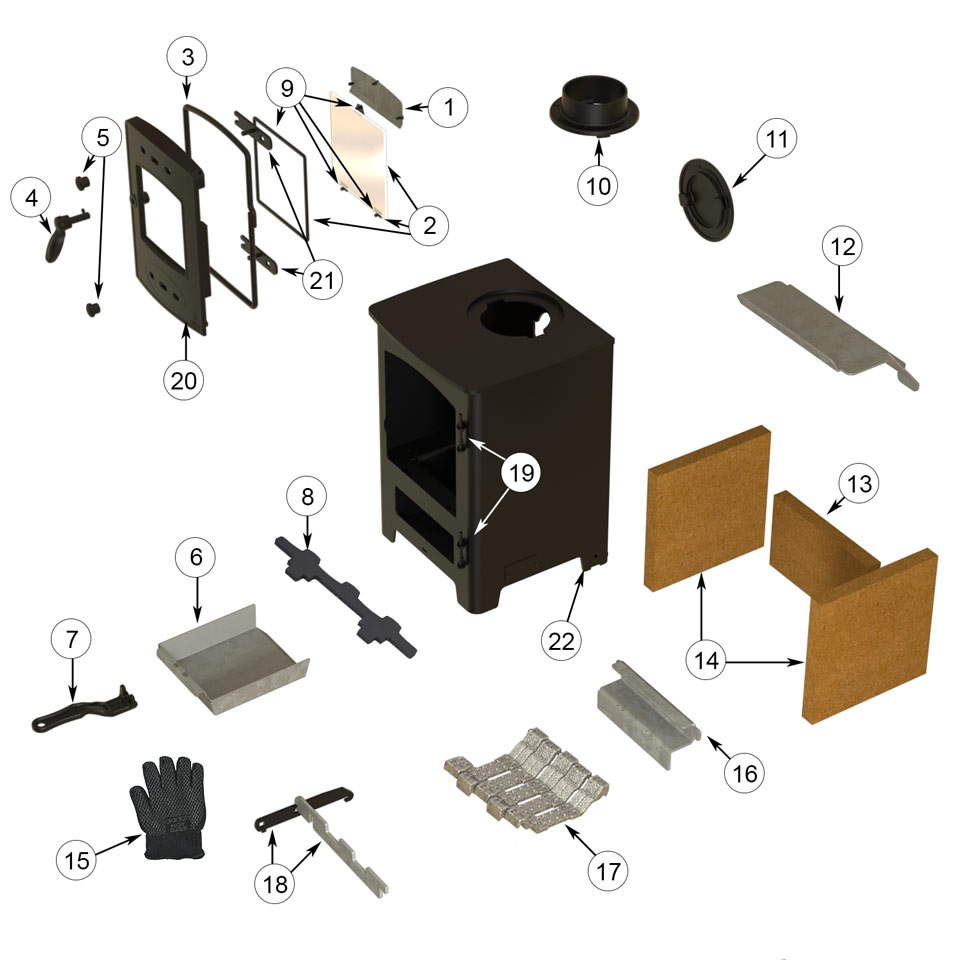 Aarrow Acorn View 4 Multifuel Stove Spares and Accessories