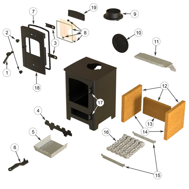 Villager Athlone 1 Multifuel Stove (pallet Of 12) Stove Spares and