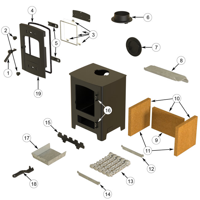 Arada AX2 Multi Fuel Stove - Series 2 Stove - Spares and Accessories