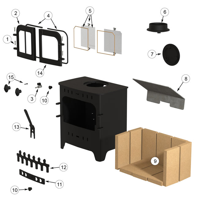 Villager C Flat Wood Duo Series 1 Stove Spares and Accessories