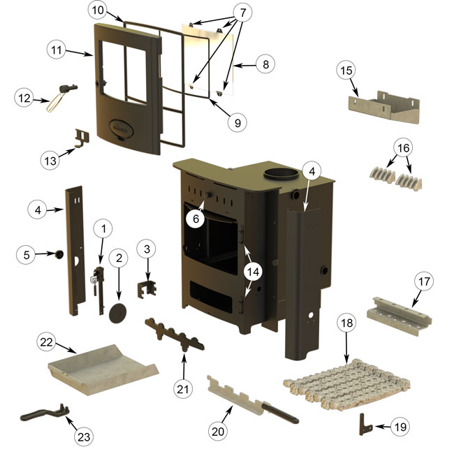 Stratford Ecoboiler 12HE Inset - Series 1 Stove - Spares and Accessories