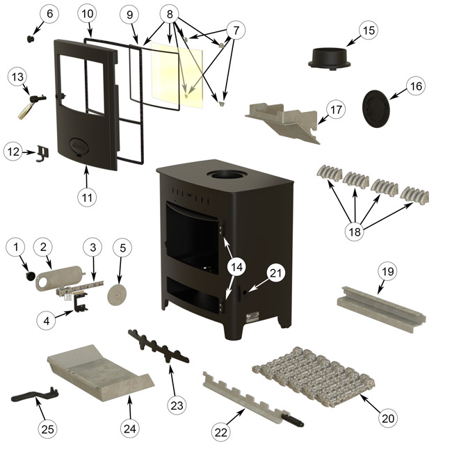 Stratford Ecoboiler 16HE - Series 1 Stove - Spares and Accessories