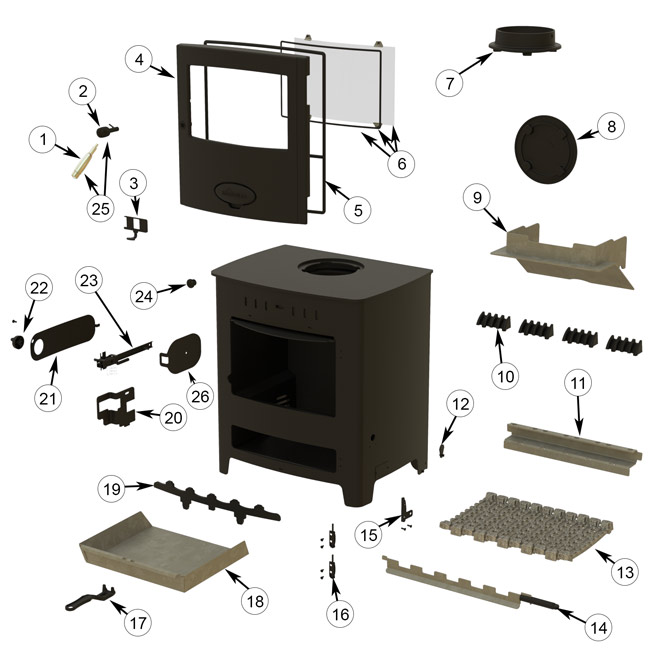 Stratford Ecoboiler 20HE - Series 1 Stove - Spares and Accessories