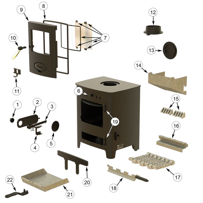 Stratford Ecoboiler 9HE - Series 1 Stove - Spares and Accessories