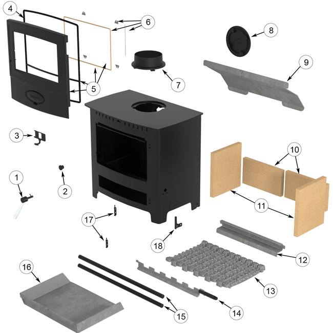 Aarrow Ecoburn 11 Multifuel CE Series 2 Stove Spares and Accessories