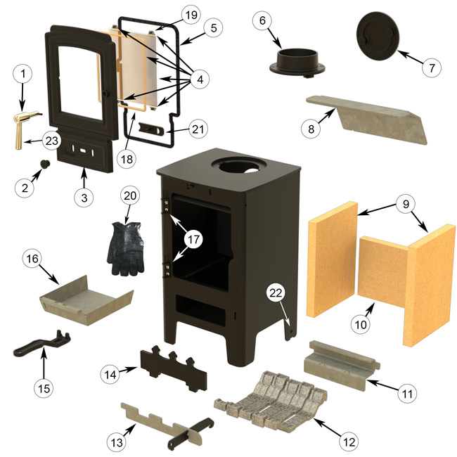 Arada Puffin 4 Stove - Spares and Accessories