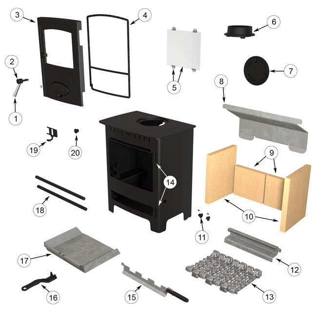 Hamlet Solution 7 Multi Fuel Ce Stove Spares and Accessories
