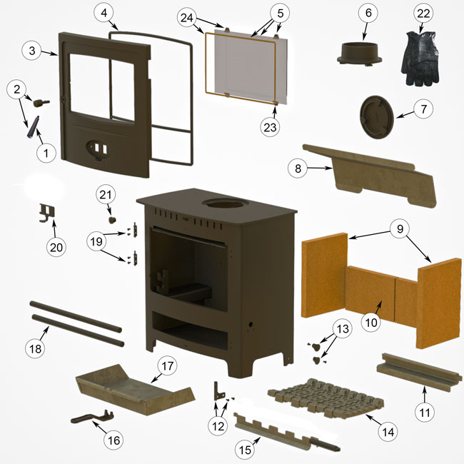 Hamlet Solution 9 Multi Fuel Ce Stove Spares and Accessories