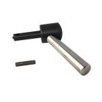 FIRE DOOR HANDLE ASSEMBLY (BLACK SHAFT, NICKEL HANDLE)